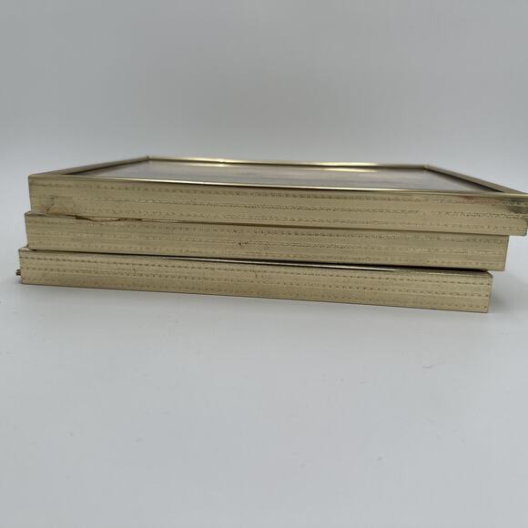 3 Vintage Standing Shadow Box Gold Toned Picture Frame 8" X 10" - Picture 4 of 6